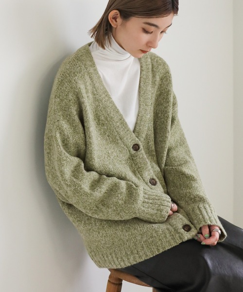 select MOCA（セレクトモカ）の「ミックス編みニットカーディガン（カーディガン/ボレロ・レディース・ピンク/グリーン/ブラウン・FREE）」の13枚目の写真