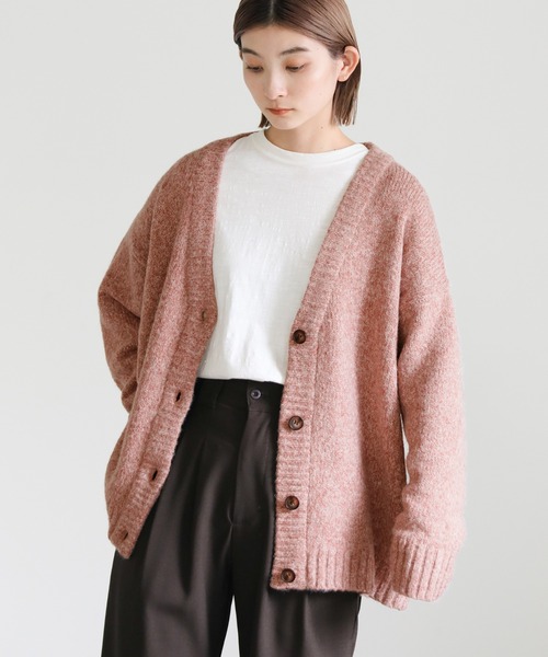 select MOCA（セレクトモカ）の「ミックス編みニットカーディガン（カーディガン/ボレロ・レディース・ピンク/グリーン/ブラウン・FREE）」の7枚目の写真