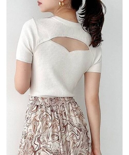 RESEXXY（リゼクシー）の「バスト切替2wayニットトップス（ニット/セーター・レディース・ブラック/ホワイト/ベージュ/ブラウン・FREE）」の2枚目の写真