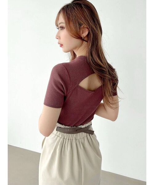 RESEXXY（リゼクシー）の「バスト切替2wayニットトップス（ニット/セーター・レディース・ブラック/ホワイト/ベージュ/ブラウン・FREE）」の5枚目の写真