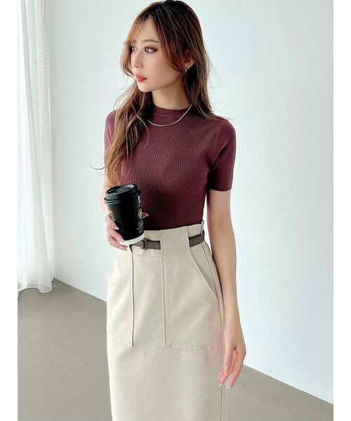 RESEXXY（リゼクシー）の「バスト切替2wayニットトップス（ニット/セーター・レディース・ブラック/ホワイト/ベージュ/ブラウン・FREE）」の14枚目の写真