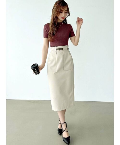 RESEXXY（リゼクシー）の「バスト切替2wayニットトップス（ニット/セーター・レディース・ブラック/ホワイト/ベージュ/ブラウン・FREE）」の11枚目の写真