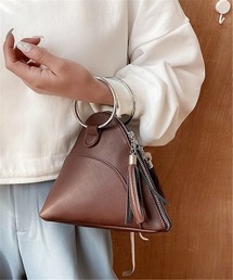 LA VORAGINE | リングハンドル　タッセル付　デザインハンドバッグ(ハンドバッグ)