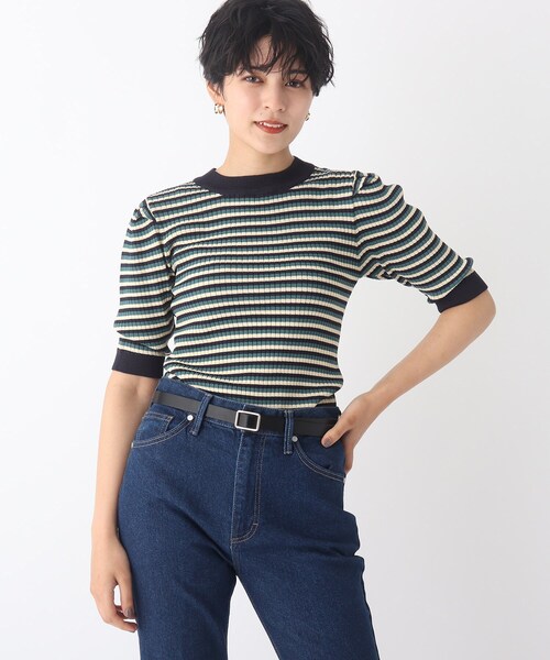 OPAQUE.CLIP（オペークドットクリップ）の「シンプルスクエアベルト（ベルト・レディース・ブラック/ベージュ・00）」の9枚目の写真