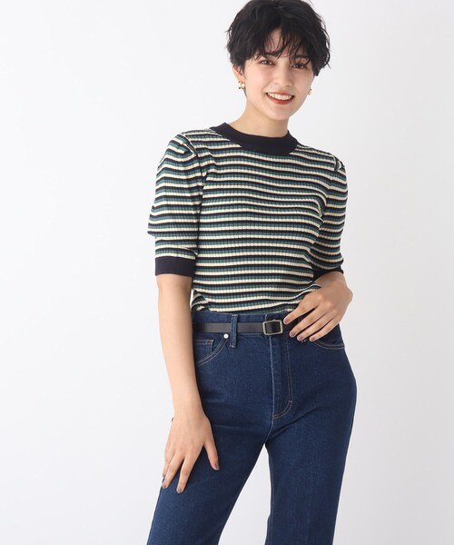 OPAQUE.CLIP（オペークドットクリップ）の「シンプルスクエアベルト（ベルト・レディース・ブラック/ベージュ・00）」の7枚目の写真