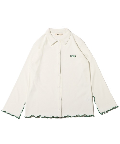 atmos pink（アトモスピンク）の「UGG@mos リブメローカーディガン / アグ リブメローカーディガン（カーディガン/ボレロ・レディース・ホワイト/ネイビー/サックスブルー・L/M）」の2枚目の写真
