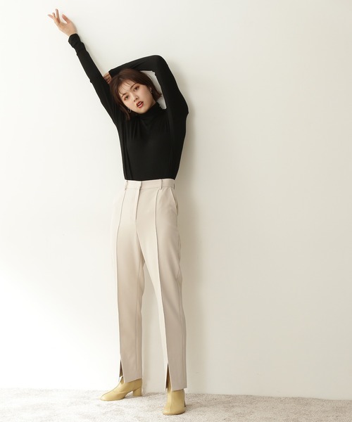 N.（N. Natural Beauty Basic）（エヌエヌナチュラルビューティーベーシック）の「◆ハイネックインナーカットソー（Tシャツ/カットソー・レディース・ブラック/オフホワイト/ピンク/ライトグリーン・MEDIUM）」の7枚目の写真