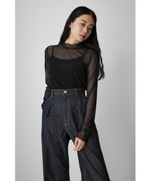 AZUL by moussy | SHEER LONG SLEEVE TOPS/シアーロングスリーブトップス(Tシャツ/カットソー)