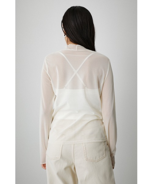 トップス DRESSEDUNDRESSED Sheer Long Sleeve AZUL by moussy（アズールバイマウジー）の「SHEER LONG SLEEVE TOPS