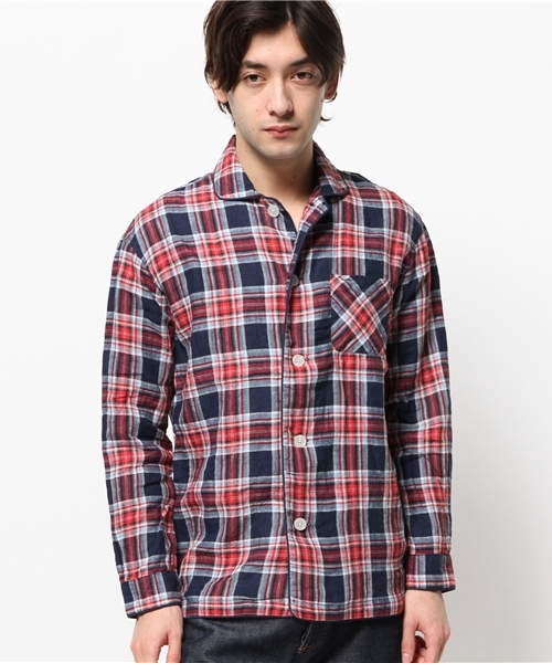 B:MING by BEAMS（ビーミングバイビームス）の「ビーミング by ビームス / リネンパイピングシャツ（シャツ/ブラウス・メンズ・ネイビー/レッド・LARGE/MEDIUM/X-LARGE/SMALL）」の8枚目の写真