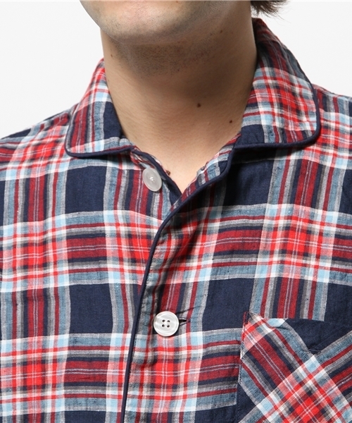 B:MING by BEAMS（ビーミングバイビームス）の「ビーミング by ビームス / リネンパイピングシャツ（シャツ/ブラウス・メンズ・ネイビー/レッド・LARGE/MEDIUM/X-LARGE/SMALL）」の10枚目の写真