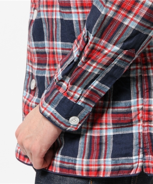 B:MING by BEAMS（ビーミングバイビームス）の「ビーミング by ビームス / リネンパイピングシャツ（シャツ/ブラウス・メンズ・ネイビー/レッド・LARGE/MEDIUM/X-LARGE/SMALL）」の5枚目の写真