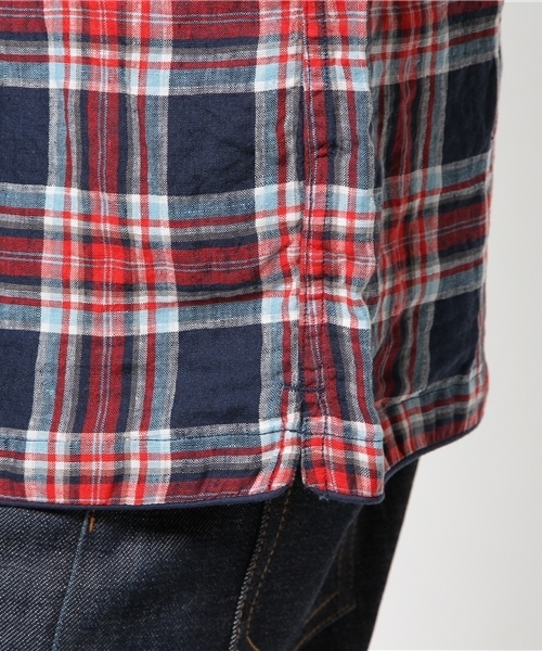 B:MING by BEAMS（ビーミングバイビームス）の「ビーミング by ビームス / リネンパイピングシャツ（シャツ/ブラウス・メンズ・ネイビー/レッド・LARGE/MEDIUM/X-LARGE/SMALL）」の11枚目の写真