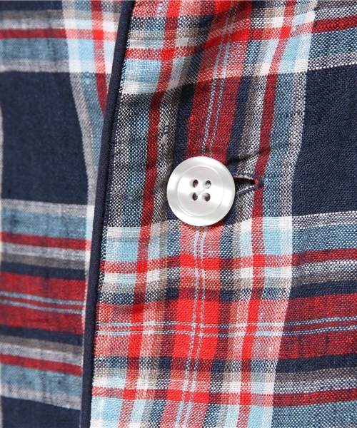 B:MING by BEAMS（ビーミングバイビームス）の「ビーミング by ビームス / リネンパイピングシャツ（シャツ/ブラウス・メンズ・ネイビー/レッド・LARGE/MEDIUM/X-LARGE/SMALL）」の3枚目の写真