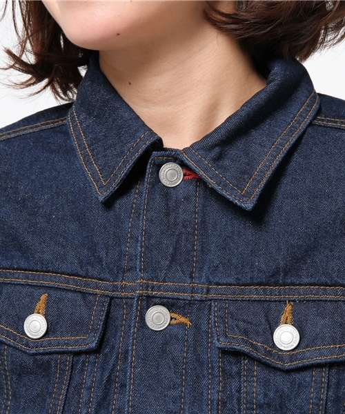 one after another NICE CLAUP（ワンアフターアナザーナイスクラップ）の「【non-no6月号掲載 ナイスクラップ】Ｇジャン（デニムジャケット・レディース・オフホワイト/ブルー/ネイビー・FREE）」の5枚目の写真