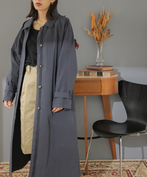 ROSE BUD（ローズバッド）の「ステンカラーコート（ステンカラーコート・レディース・ベージュ/オレンジ/ネイビー・SMALL/MEDIUM）」の3枚目の写真