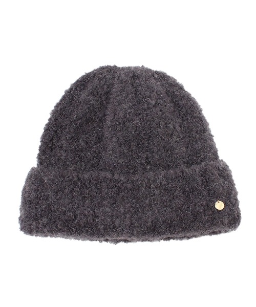 14+(イチヨンプラス)の「ソフトループニットワッチ帽(ニットキャップ/ビーニー・レディース・ライトベージュ/ワインレッド/マスタード/ブラック/グレイッシュベージュ・FREE)」の2枚目の写真