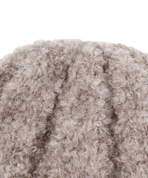 14+(イチヨンプラス)の「ソフトループニットワッチ帽(ニットキャップ/ビーニー・レディース・ライトベージュ/ワインレッド/マスタード/ブラック/グレイッシュベージュ・FREE)」の10枚目の写真