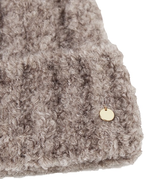 14+(イチヨンプラス)の「ソフトループニットワッチ帽(ニットキャップ/ビーニー・レディース・ライトベージュ/ワインレッド/マスタード/ブラック/グレイッシュベージュ・FREE)」の11枚目の写真