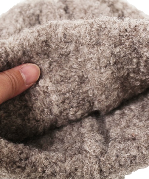 14+(イチヨンプラス)の「ソフトループニットワッチ帽(ニットキャップ/ビーニー・レディース・ライトベージュ/ワインレッド/マスタード/ブラック/グレイッシュベージュ・FREE)」の12枚目の写真