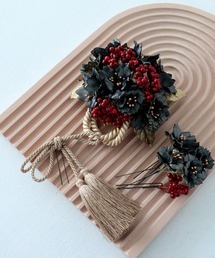 utatane（ウタタネ）の「髪飾り 桜と実＆リボンタッセル 日本製（和装小物）」