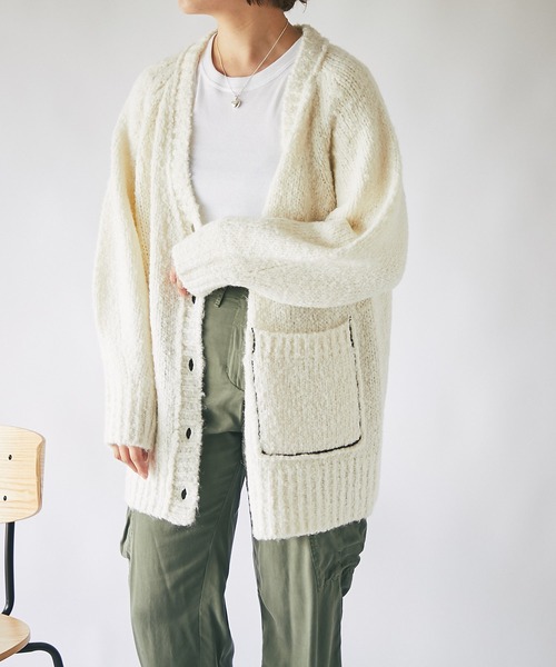 【※】RIVE DROITE(リヴドロワ)　ロングニットカーディガン RIVE DROITE（リヴドロワ）の「リラックスした雰囲気で楽しめる