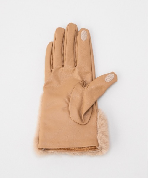 LE VERNIS（ル・ベルニ）の「LE VERNIS(ル・ベルニ)フェイクファーグローブ（手袋・レディース・ブラック/ライトグレー/ベージュ・FREE）」の6枚目の写真