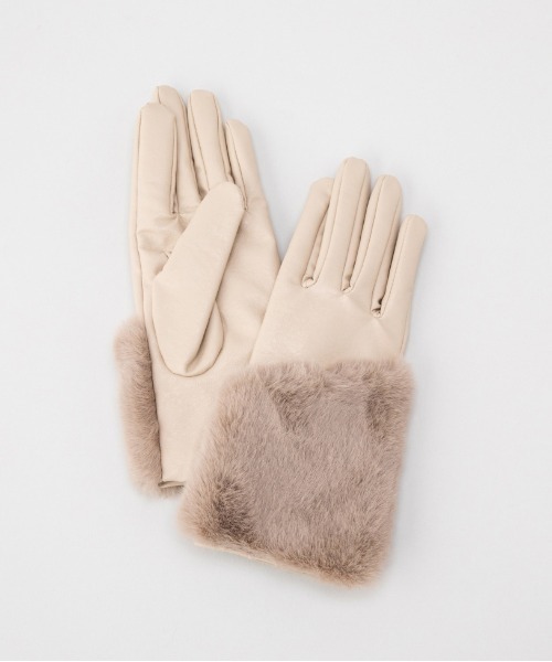 LE VERNIS（ル・ベルニ）の「LE VERNIS(ル・ベルニ)フェイクファーグローブ（手袋・レディース・ブラック/ライトグレー/ベージュ・FREE）」の11枚目の写真