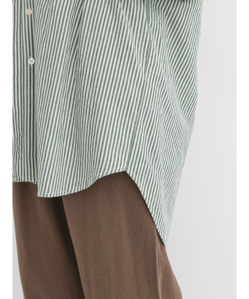 Samansa Mos2(サマンサ モスモス)の「ストライプルーズシャツ(シャツ/ブラウス・レディース・ブラック/ピンク/ブルー/グリーン・フリ-)」の20枚目の写真