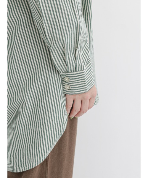 Samansa Mos2(サマンサ モスモス)の「ストライプルーズシャツ(シャツ/ブラウス・レディース・ブラック/ピンク/ブルー/グリーン・フリ-)」の19枚目の写真