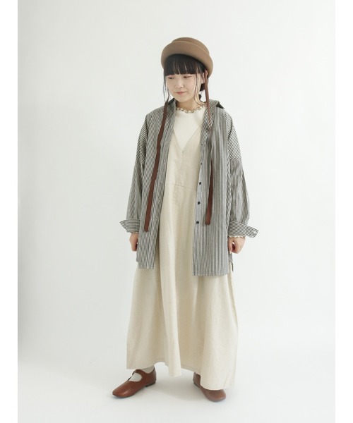 Samansa Mos2(サマンサ モスモス)の「ストライプルーズシャツ(シャツ/ブラウス・レディース・ブラック/ピンク/ブルー/グリーン・フリ-)」の22枚目の写真