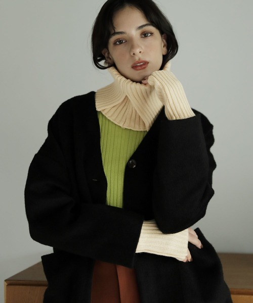 ⚫専用⚫未使用タグ付き アドーア ラッフル アーム ニット 38 黒 未使用タグ付き アドーア ラッフル アーム ニット 38 黒 ◇ショルダー