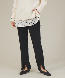 qualite | ウォームツイルスリムスリットパンツ(スラックス)