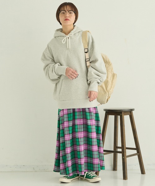 MERLOT（メルロー）の「カラーチェックフレアスカート（スカート・レディース・イエロー/グリーン/ピンク・FREE）」の19枚目の写真