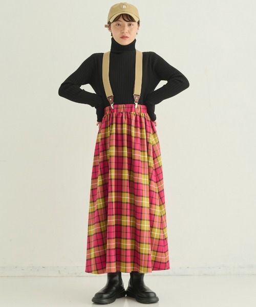 MERLOT（メルロー）の「カラーチェックフレアスカート（スカート・レディース・イエロー/グリーン/ピンク・FREE）」の14枚目の写真