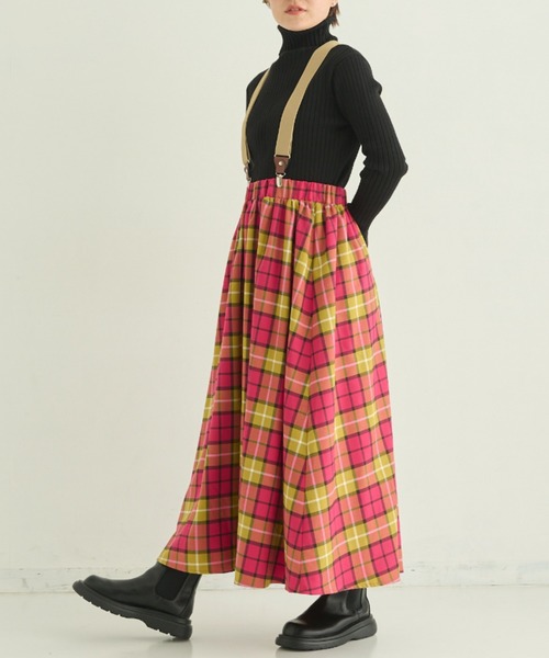 MERLOT（メルロー）の「カラーチェックフレアスカート（スカート・レディース・イエロー/グリーン/ピンク・FREE）」の22枚目の写真