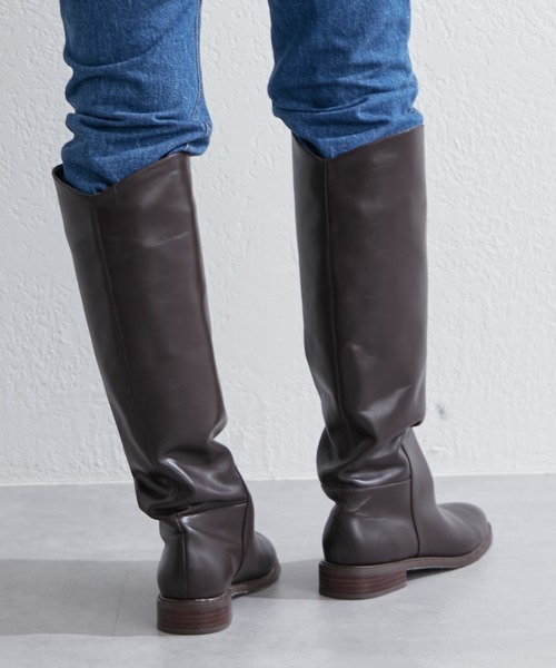 SHENERY（シーナリー）の「レザーロングブーツ（ブーツ・レディース・ブラック/ダークブラウン・36/37/38）」の10枚目の写真