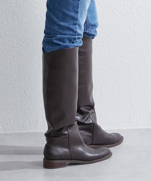 SHENERY（シーナリー）の「レザーロングブーツ（ブーツ・レディース・ブラック/ダークブラウン・36/37/38）」の11枚目の写真