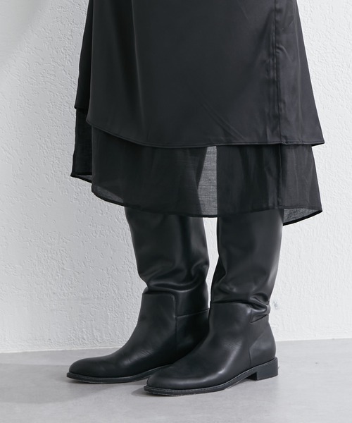 SHENERY（シーナリー）の「レザーロングブーツ（ブーツ・レディース・ブラック/ダークブラウン・36/37/38）」の17枚目の写真