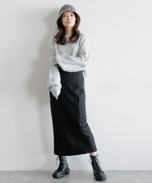 mysty woman（ミスティウーマン）の「ふわ軽シャギーニット　173984（ニット/セーター・レディース・ホワイト/ライトグレー/ブルー/モカ・FREE）」の16枚目の写真