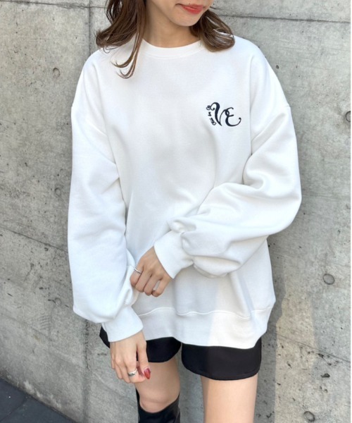 OLIVE des OLIVE（オリーブデオリーブ）の「ワンポイント刺繍チュニックスウェット（スウェット・レディース・オートミール/オフホワイト/ブラック・FREE）」の7枚目の写真