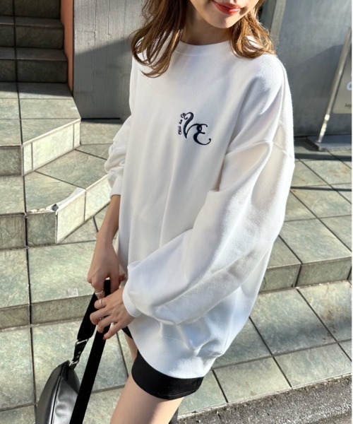 OLIVE des OLIVE（オリーブデオリーブ）の「ワンポイント刺繍チュニックスウェット（スウェット・レディース・オートミール/オフホワイト/ブラック・FREE）」の13枚目の写真