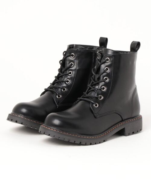 ehka sopo（エヘカソポ）の「レースアップブーツ（ブーツ・レディース・ブラック/ブラウン/キャメル・SMALL/MEDIUM/LARGE）」の2枚目の写真