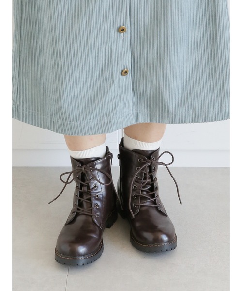 ehka sopo（エヘカソポ）の「レースアップブーツ（ブーツ・レディース・ブラック/ブラウン/キャメル・SMALL/MEDIUM/LARGE）」の6枚目の写真