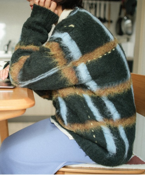 PAMM（パム）の「透明な空気のチェックニット（ニット/セーター）」 - WEAR