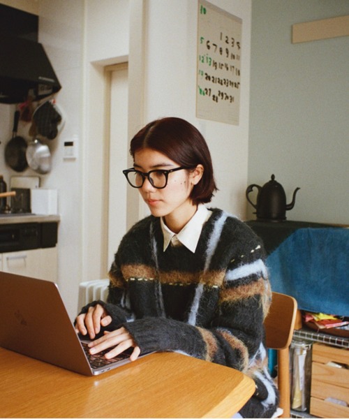 PAMM（パム）の「透明な空気のチェックニット（ニット/セーター）」 - WEAR