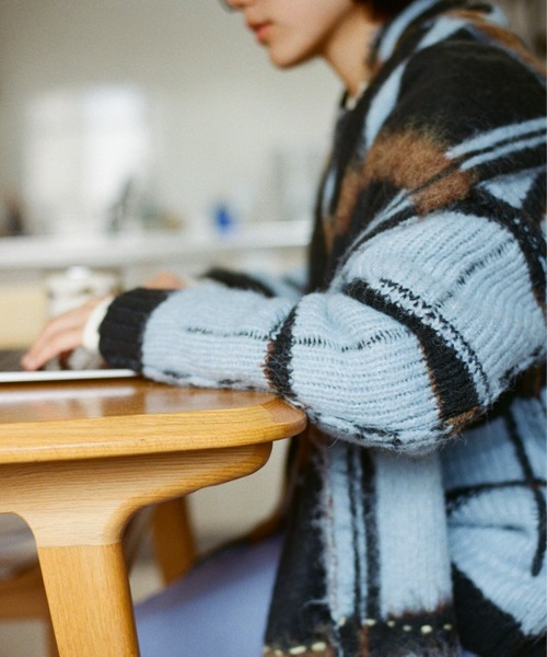 透明な空気のチェックニット（ニット/セーター）｜PAMM（パム）の