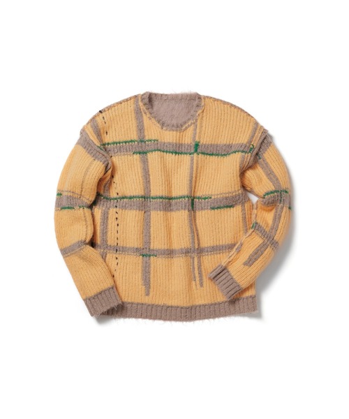 透明な空気のチェックニット（ニット/セーター）｜PAMM（パム）の
