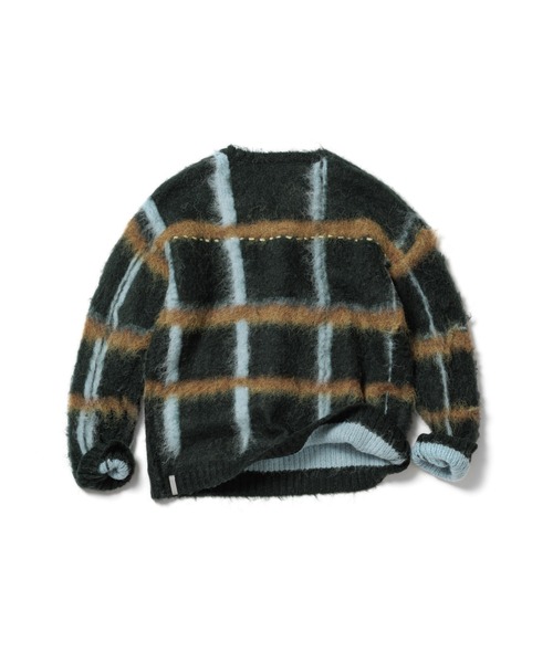 PAMM 透明な空気のチェックニット 透明なジャングルブラウン 透明な空気のチェックニット（ニット/セーター）｜PAMM（パム）の