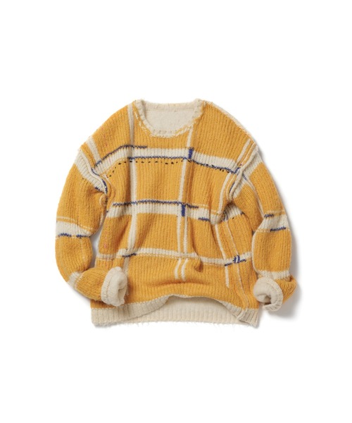 透明な空気のチェックニット（ニット/セーター）｜PAMM（パム）の